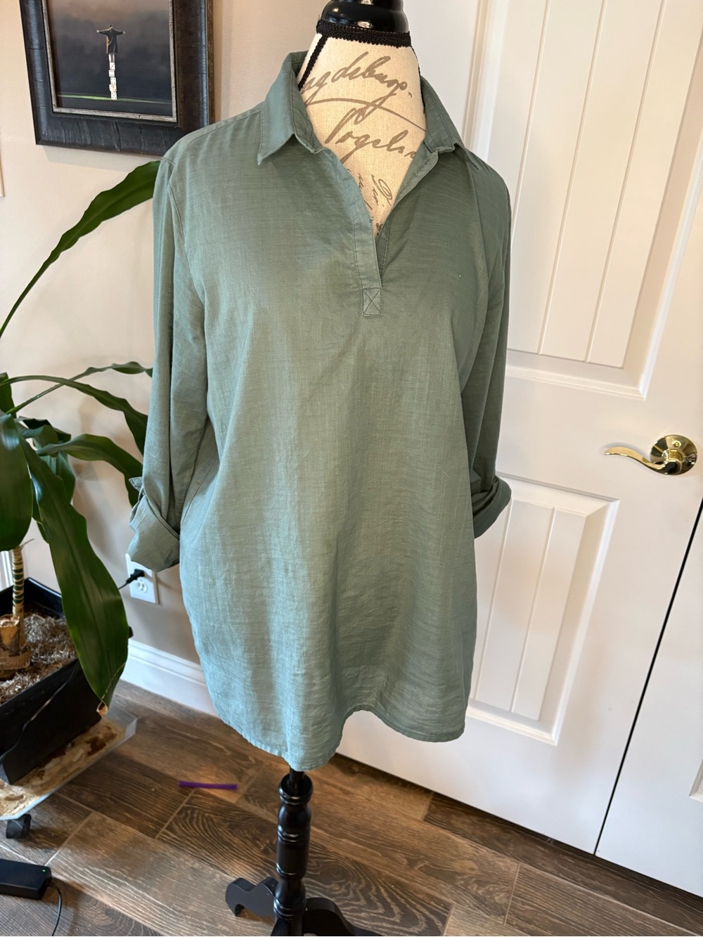 Columbia Sage Green Long-Sleeve Pullover Tunic